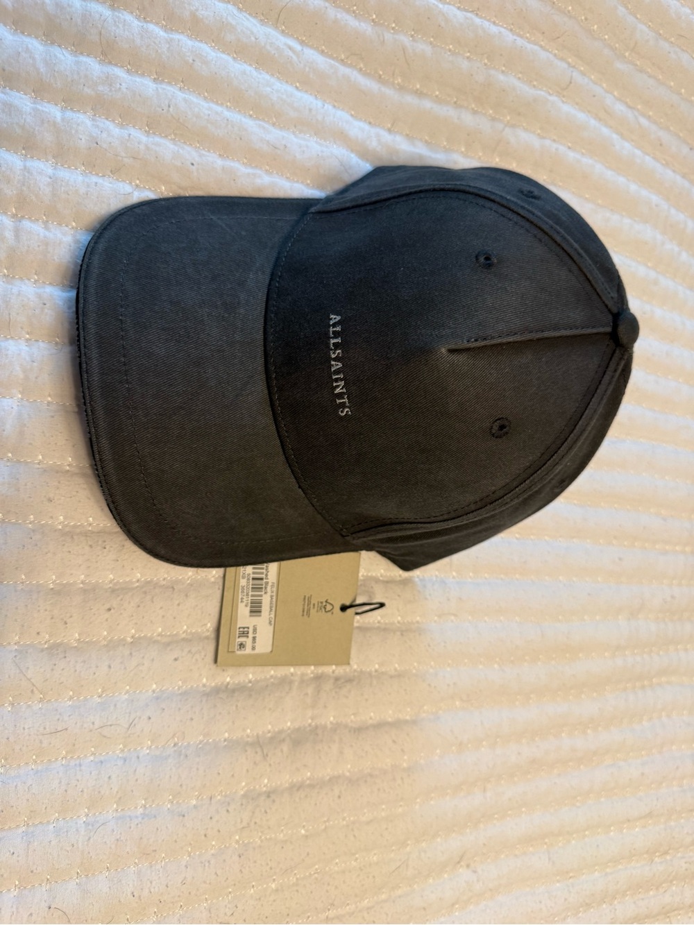 AllSaints Black Baseball Cap with Subtle Logo